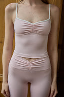 'Cloud Nine' Büzgülü Crop Top | Pembe