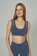 '2much' Double Layer Sports Bra | Blue