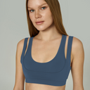 '2much' Double Layer Sports Bra | Blue