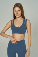'2much' Double Layer Sports Bra | Blue