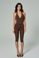 'Audrey' High Waist Capri | Brown