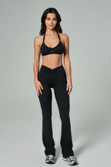'Scarlet' Sırt Dekolteli Halter Yaka Spor Sütyeni | Siyah