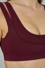 '2much' Çift Katmanlı Spor Sütyeni | Bordo