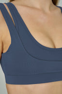 '2much' Double Layer Sports Bra | Blue
