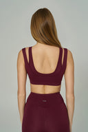 '2much' Double Layer Sports Bra | Burgundy
