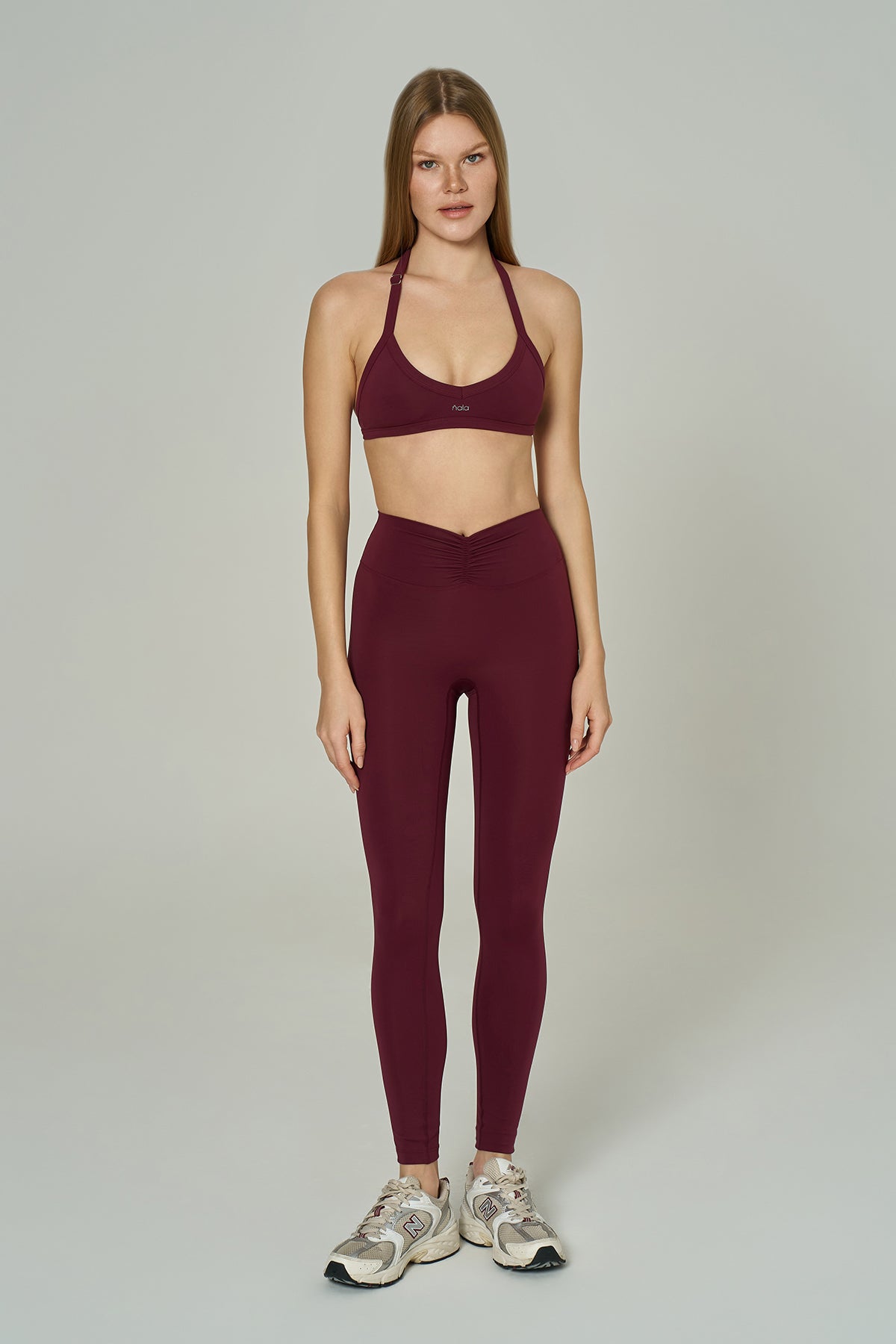 'Angelina Classic' Bel Büzgülü Dar Kesim Tayt | Bordo