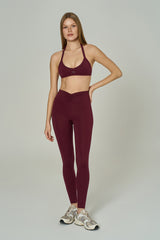 'Scarlet' Sırt Dekolteli Halter Yaka Spor Sütyeni | Bordo