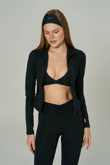 ‘Tech Contour’ Cropped Running Jacket | Black