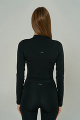 ‘Tech Contour’ Cropped Running Jacket | Black