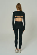 'In Your Arms' Soft Touch Layering Long Sleeve Shrug with Thumbholes | Black
