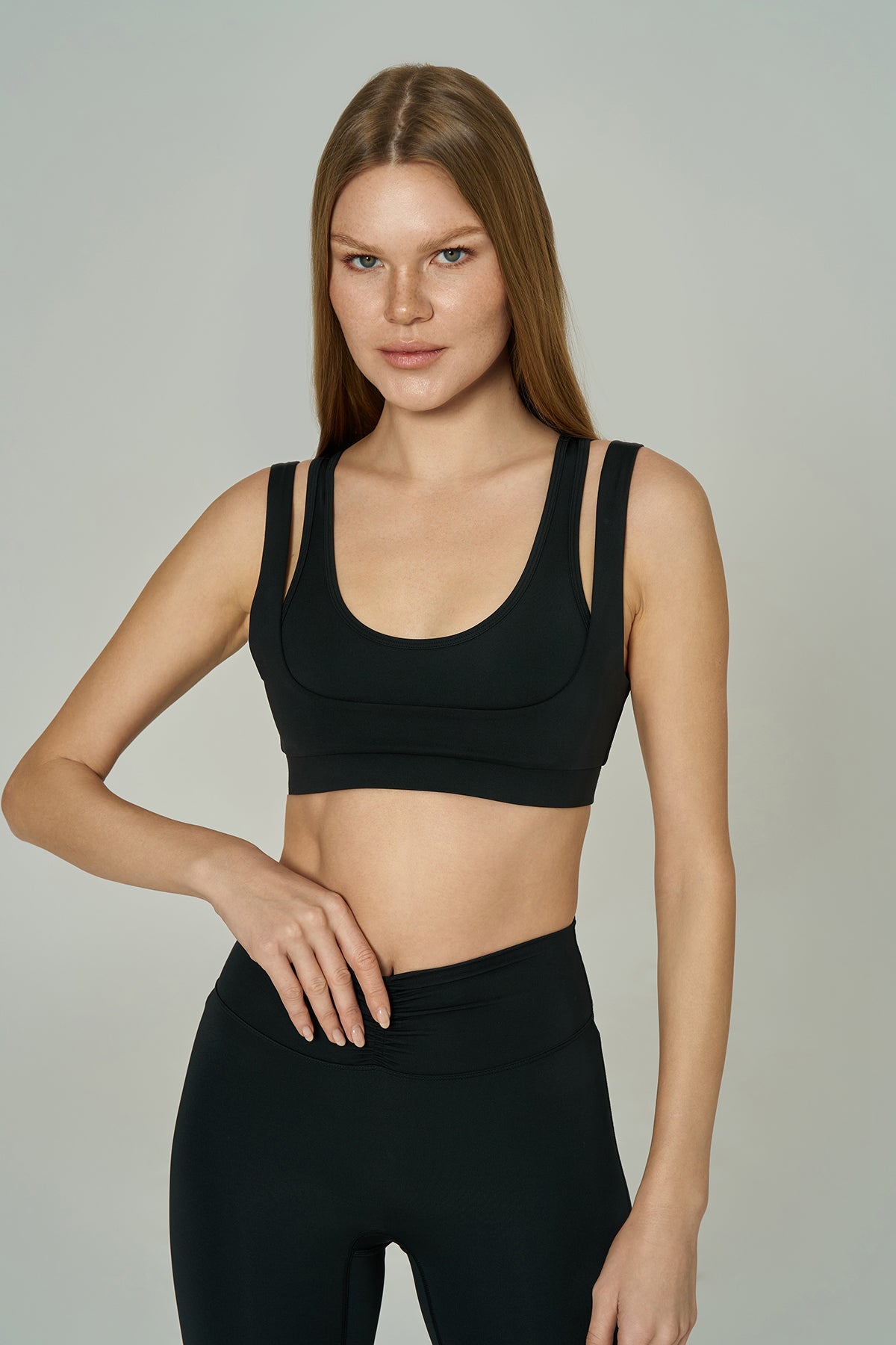'2much' Double Layer Sports Bra | Black