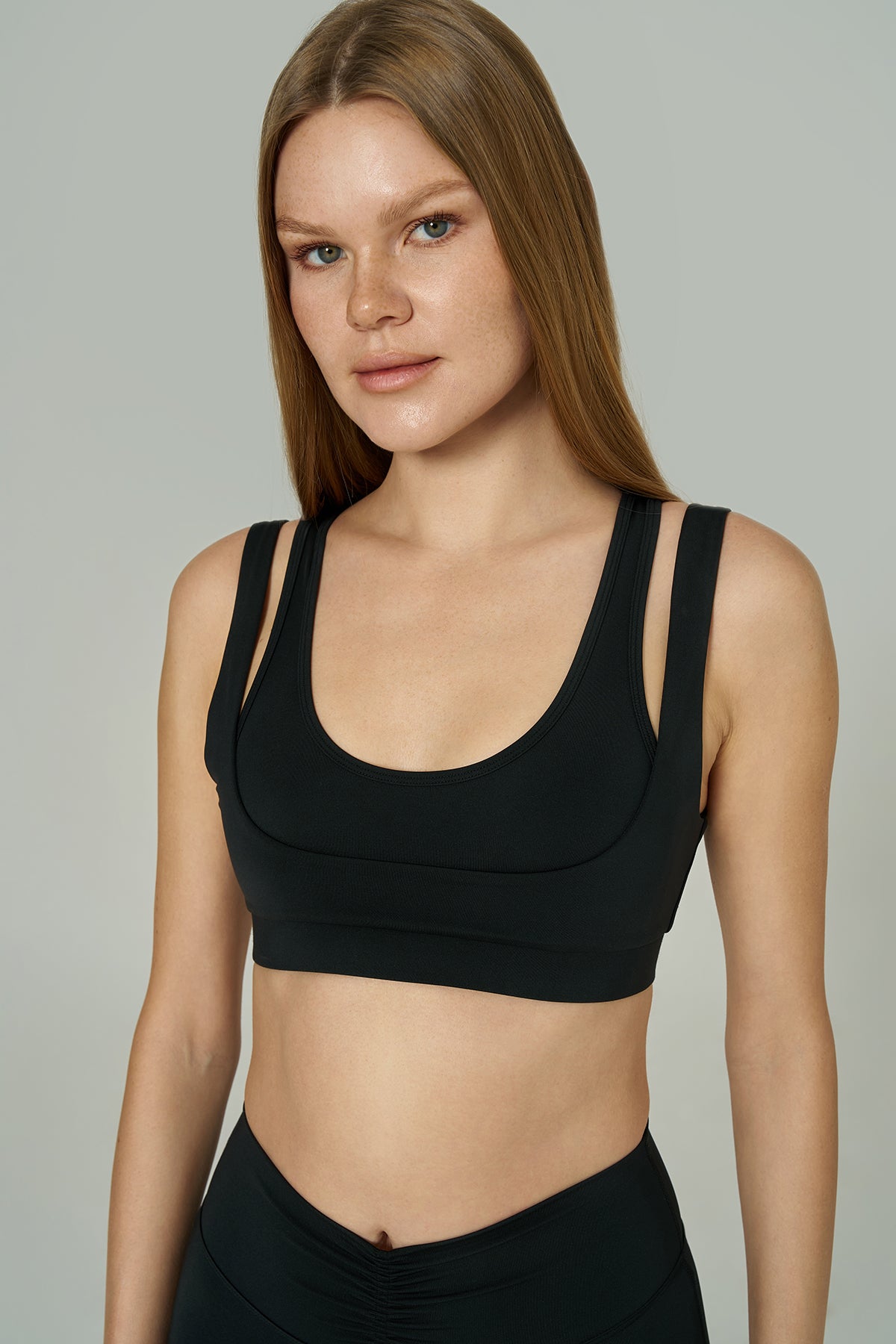 '2much' Double Layer Sports Bra | Black