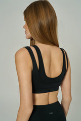 '2much' Double Layer Sports Bra | Black