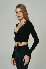 'Diana' Soft Touch Modal Anvelop Bolero | Siyah