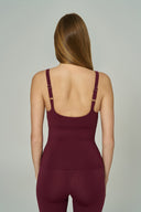 'Timeless' Scoop Neck Spor Üstü | Bordo