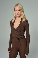 'Diana' Soft Touch Modal Anvelop Bolero | Kahverengi