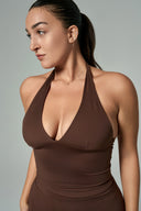 'Monroe' Sculpt Sports Top | Brown