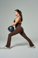 'Monroe' V Yaka Şekillendirici Üst | Kahverengi