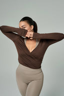 'Diana' Soft Touch Modal Anvelop Bolero | Kahverengi