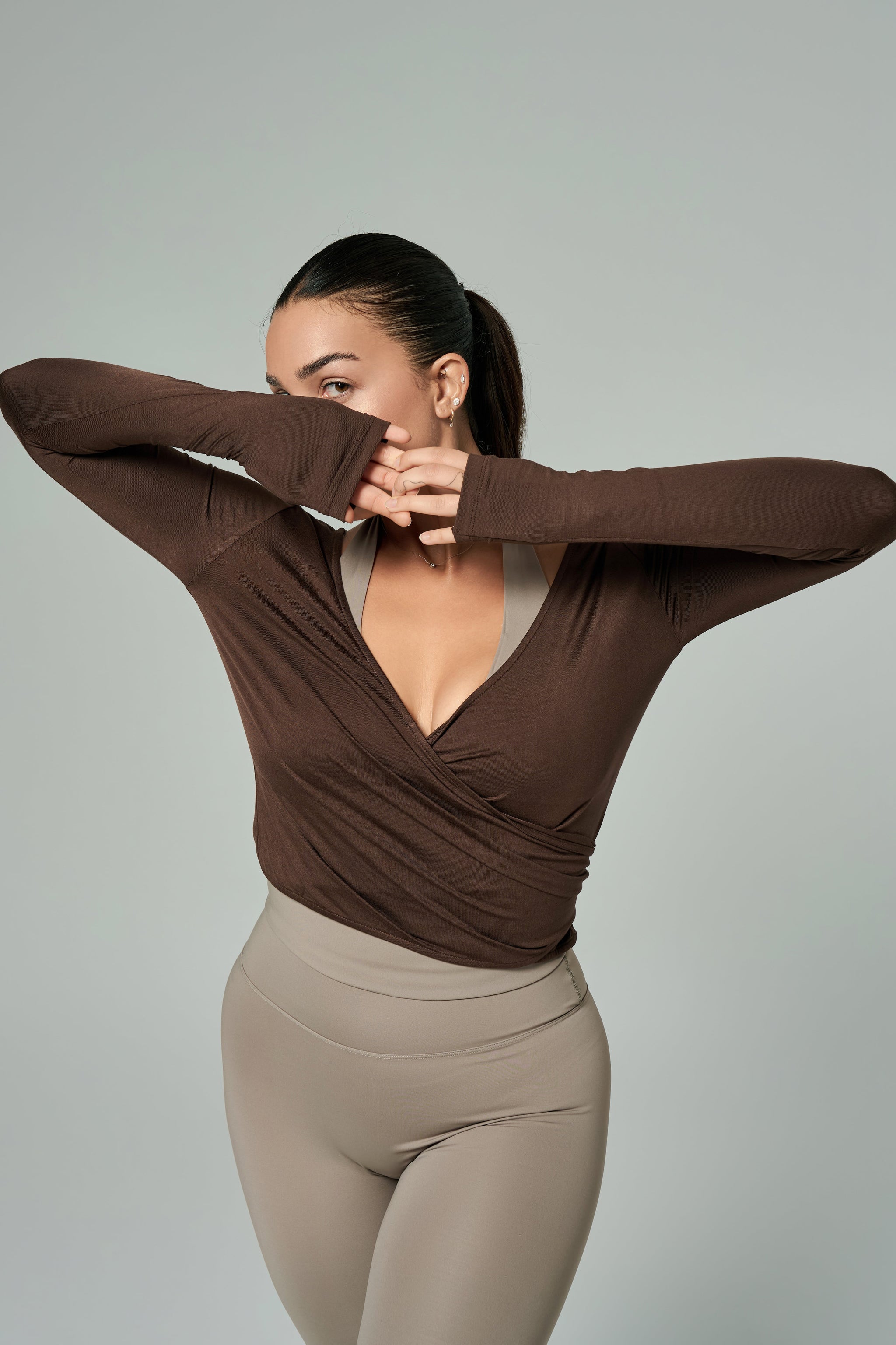 'Diana' Super Soft Modal Wrap Bolero | Brown