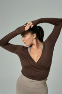 'Diana' Soft Touch Modal Anvelop Bolero | Kahverengi
