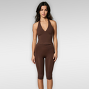 'Audrey' High Waist Capri | Brown