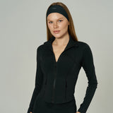 ‘Tech Contour’ Cropped Running Jacket | Black