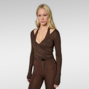 'Diana' Soft Touch Modal Anvelop Bolero | Kahverengi