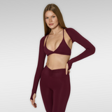 'In Your Arms' Parmak Geçirmeli Kol Bolero | Bordo