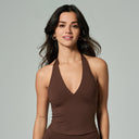 'Monroe' Sculpt Sports Top | Brown