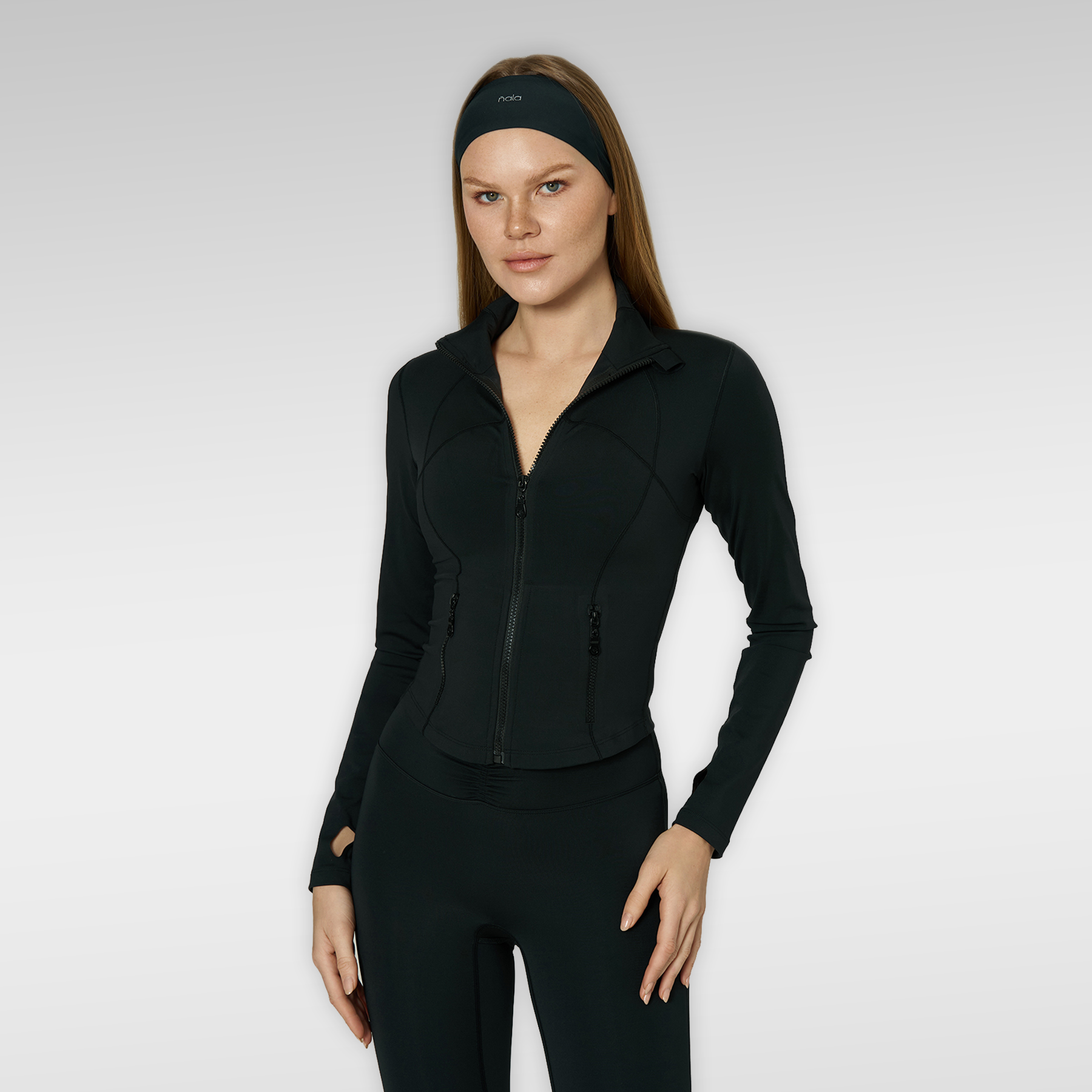 ‘Tech Contour’ Cropped Running Jacket | Black